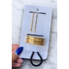 Altın Renk Metal Lastik Ve Tel Toka Set
