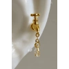 Altın Renk Musluk Figürlü Taşlı Cerrahi Çelik Tragus/Kıkırdak Küpe/Piercing (Tek)
