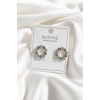 Altın Renk Nazar Boncuğu Detaylı Taşlı Xuping Küpe (Çift)