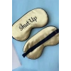 Altın Renk Shut Up Yazılı Saten Uyku Bandı