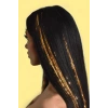 Altın Renk Simli Yan Çıtçıtlı Postiş Hair Tinsel Shiny Hair (50 CM)