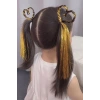 Altın Renk Simli Yan Çıtçıtlı Postiş Hair Tinsel Shiny Hair (50 CM)