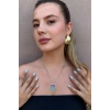Altın Renk Tarot Kart Detaylı 14K Altın Kaplama Kolye