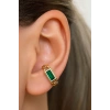 Altın Renk Taş Detaylı 14K Altın Kaplama TX Ear Cuff (Tek)