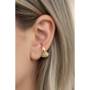 Altın Renk Taş Detaylı 14K Altın Kaplama TX Ear Cuff (Tek)