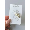 Altın Renk Taş Detaylı 14K Altın Kaplama TX Ear Cuff (Tek)