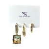 Altın Renk Taş Detaylı 3lü YSX Küpe Set