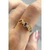 Altın Renk Taş Detaylı Ayarlanabilir Yüzük