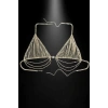 Altın Renk Taş Detaylı Bikini Üstü /Bralet /Vücut Aksesuarı