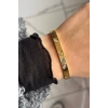 Altın Renk Taş Detaylı Çelik Bileklik (55MM)