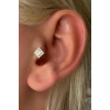 Altın Renk Taş Detaylı Çelik Tragus/Kıkırdak Küpe/Piercing (Tek)