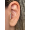 Altın Renk Taş Detaylı Çelik Tragus/Kıkırdak Küpe/Piercing (Tek)