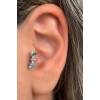 Altın Renk Taş Detaylı Çelik Tragus/Kıkırdak Küpe/Piercing (Tek)