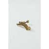 Altın Renk Taş Detaylı Çelik Tragus/Kıkırdak Küpe/Piercing (Tek)