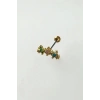 Altın Renk Taş Detaylı Çelik Tragus/Kıkırdak Küpe/Piercing (Tek)