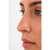 Altın Renk Taş Detaylı Cerrahi Çelik Deliksiz Kulak/Burun Piercing