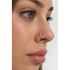 Altın Renk Taş Detaylı Cerrahi Çelik Deliksiz Kulak/Burun Piercing