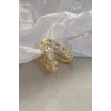 Altın Renk Taş Detaylı Ear Cuff (Tek)
