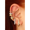 Altın Renk Taş Detaylı Kulak Aksesuarı (Tek)