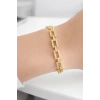 Altın Renk Taşlı 14K Altın Kaplama CM Bileklik