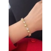 Altın Renk Taşlı 14K Altın Kaplama CM Bileklik