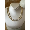 Altın Renk Taşlı 14K Altın Kaplama Gerdanlık/Kolye