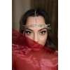 Altın Renk Taşlı Alınlık/Gelin Aksesuar