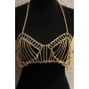 Altın Renk Taşlı Bralet Vücut Aksesuarı