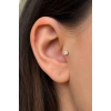 Altın Renk Taşlı Cerrahi Çelik Tragus/Kıkırdak Küpe/Piercing (Tek)