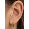 Altın Renk Taşlı Cerrahi Çelik Tragus/Kıkırdak Küpe/Piercing (Tek)