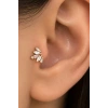 Altın Renk Taşlı Cerrahi Çelik Tragus/Kıkırdak Küpe/Piercing (Tek)