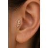 Altın Renk Taşlı Cerrahi Çelik Tragus/Kıkırdak Küpe/Piercing (Tek)