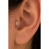 Altın Renk Taşlı Cerrahi Çelik Tragus/Kıkırdak Küpe/Piercing (Tek)