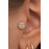 Altın Renk Taşlı Cerrahi Çelik Tragus/Kıkırdak Küpe/Piercing (Tek)