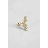 Altın Renk Taşlı Cerrahi Çelik Tragus/Kıkırdak Küpe/Piercing (Tek)