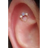 Altın Renk Taşlı Cerrahi Çelik Tragus/Kıkırdak Küpe/Piercing (Tek)