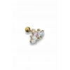 Altın Renk Taşlı Cerrahi Çelik Tragus/Kıkırdak Küpe/Piercing (Tek)