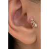 Altın Renk Taşlı Cerrahi Çelik Tragus/Kıkırdak Küpe/Piercing (Tek)