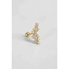 Altın Renk Taşlı Cerrahi Çelik Tragus/Kıkırdak Küpe/Piercing (Tek)