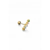 Altın Renk Taşlı Cerrahi Çelik Tragus/Kıkırdak Küpe/Piercing (Tek)