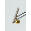 Altın Renk Taşlı Cerrahi Çelik Tragus/Kıkırdak Küpe/Piercing (Tek)