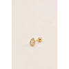 Altın Renk Taşlı Küçük Boy Cerrahi Çelik Tragus/Kıkırdak Küpe/Piercing (Tek)