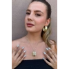 Altın Renk Taşlı Tasarım Kolye