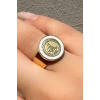 Altın Renk Tuğra Figürlü Ayarlanabilir Çelik Yüzük