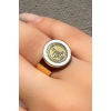 Altın Renk Tuğra Figürlü Ayarlanabilir Çelik Yüzük