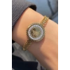 Altın Renk Tuğra Figürlü Çelik Bileklik