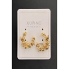 Altın Renk Yaprak Figürlü Çelik  Xuping Küpe (Çift)