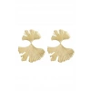Altın Renk Yaprak Figürlü Küpe (Çift)