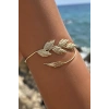 Altın Renk Yaprak Figürlü Pazu Bilekliği/ Kol Aksesuarı