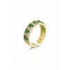 Altın Renk Yeşil Taşlı Ayarlanabilir Yüzük
